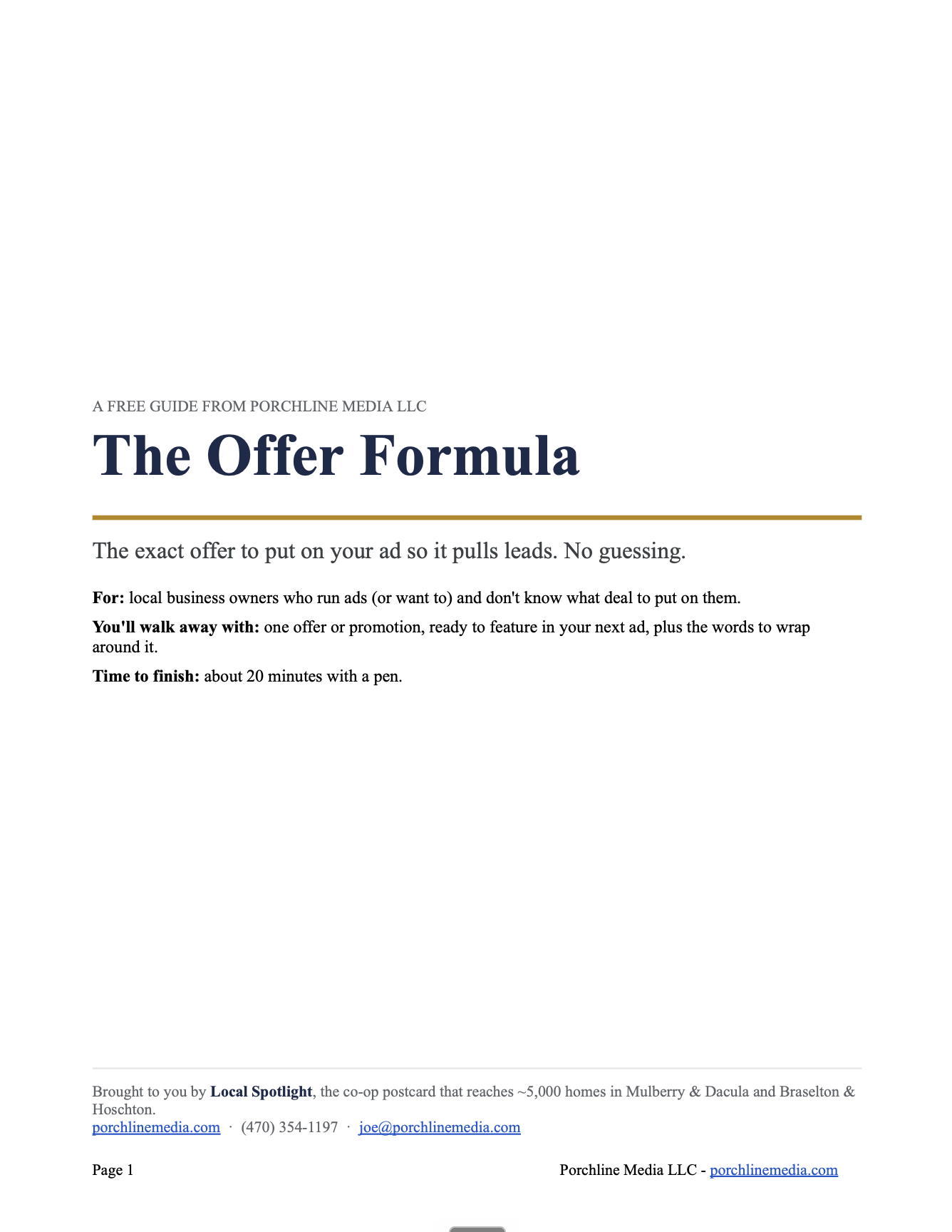 Preview of The Offer Formula free guide PDF